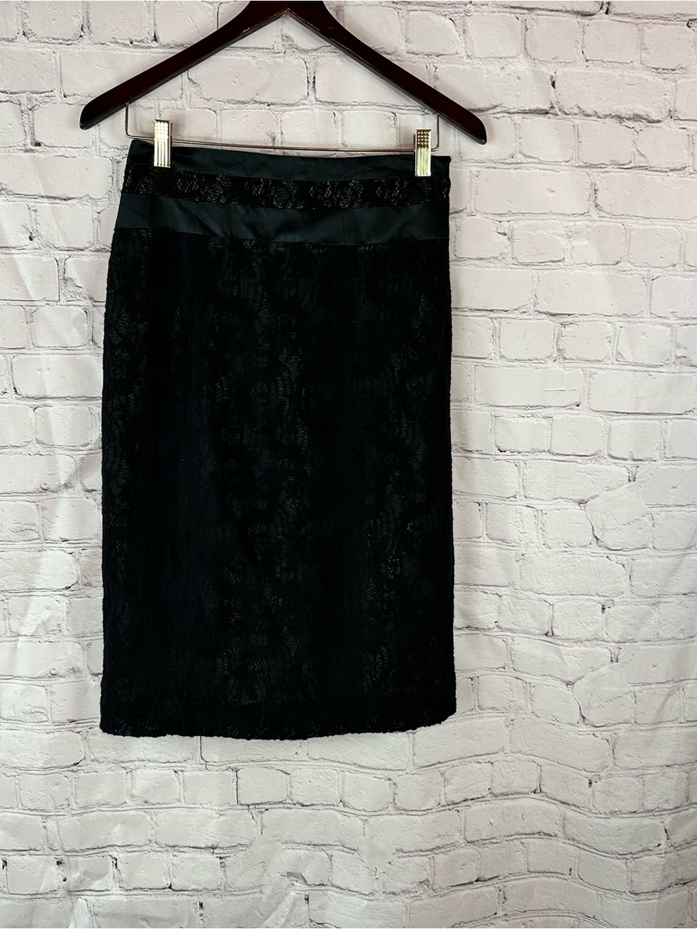 Worthington Black Lace Pencil Skirt whimsigoth